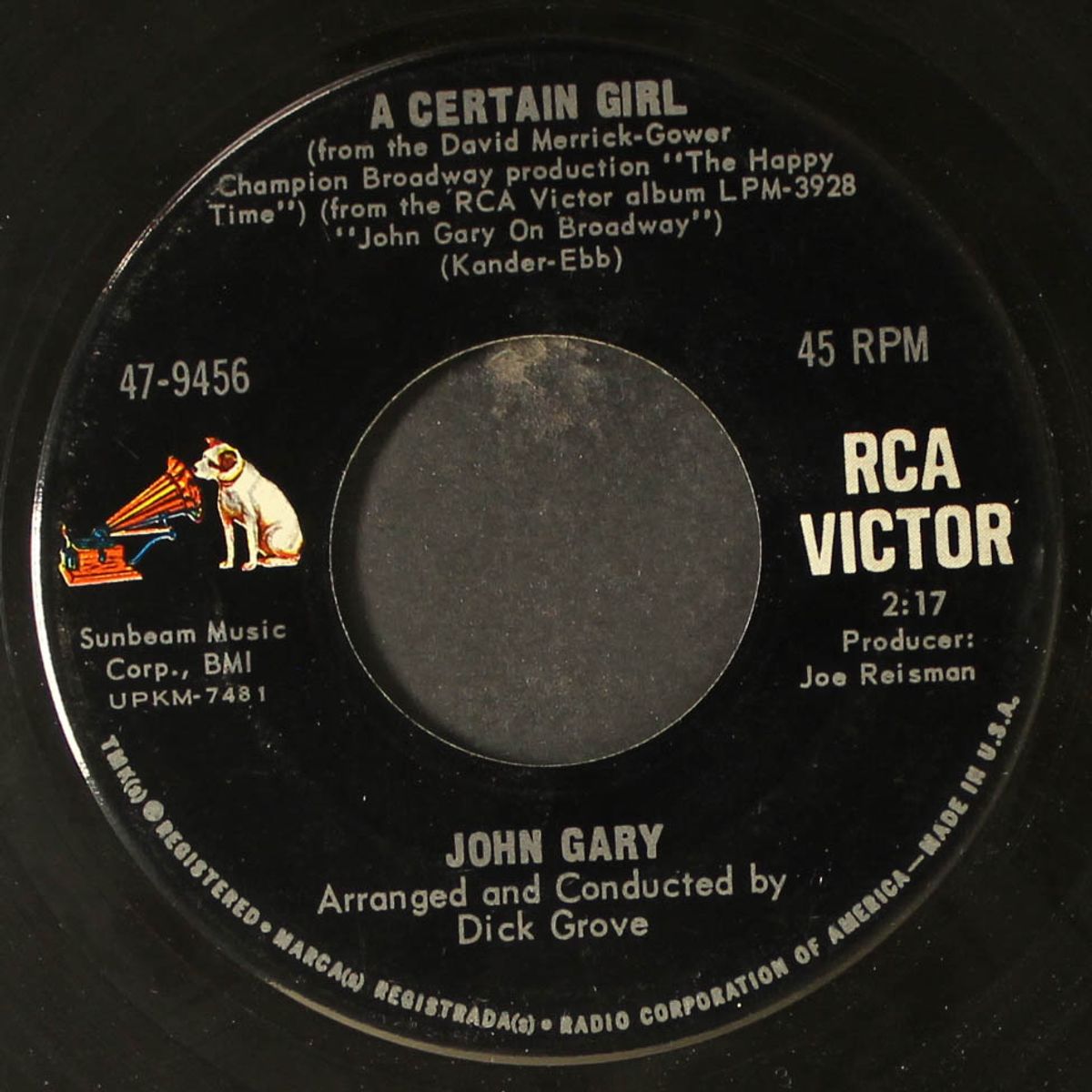 end of time / a certain girl by JOHN GARY & THE CASUALS ON THE SQUARE