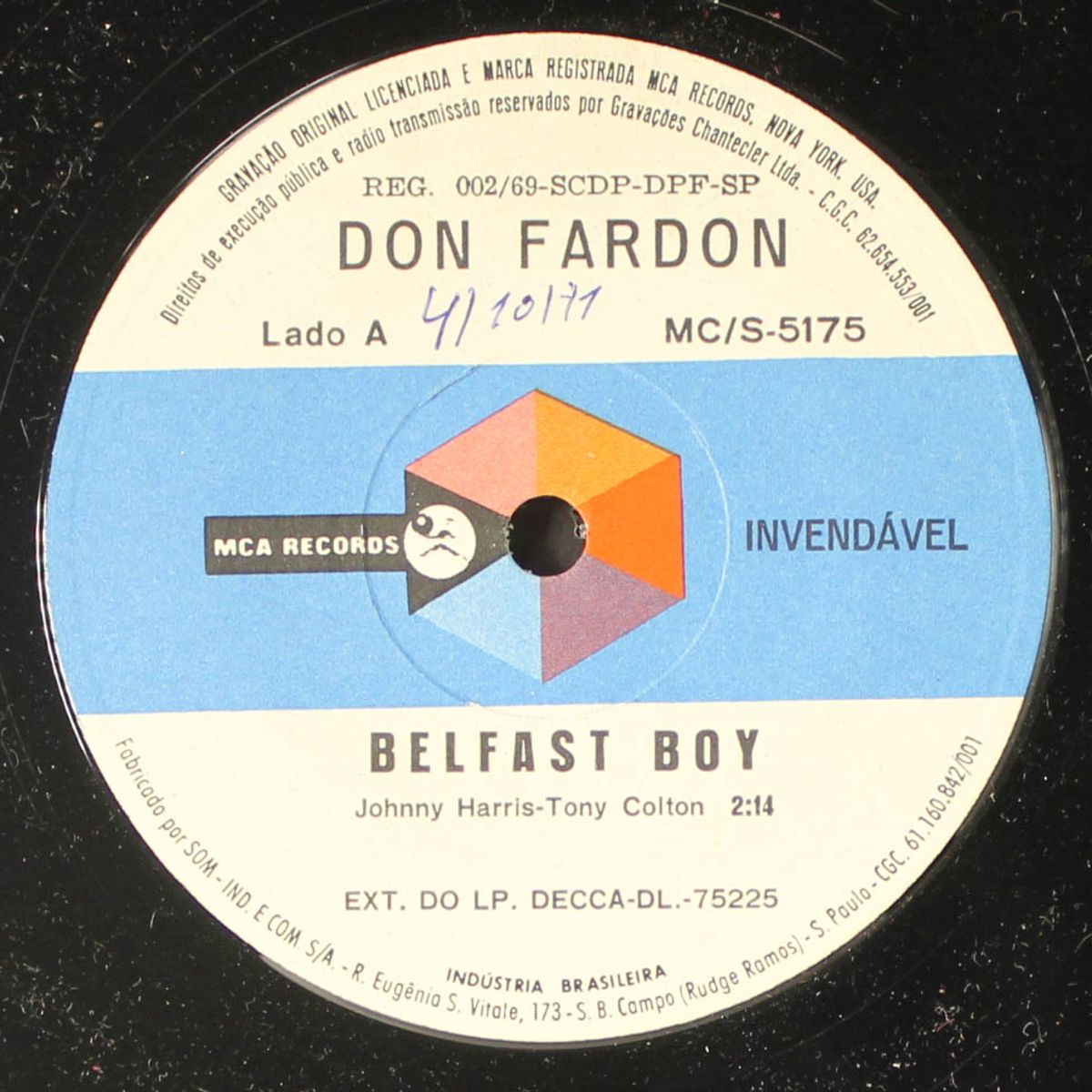 belfast boy / gimme, gimme, good lovin' by DON FARDON
