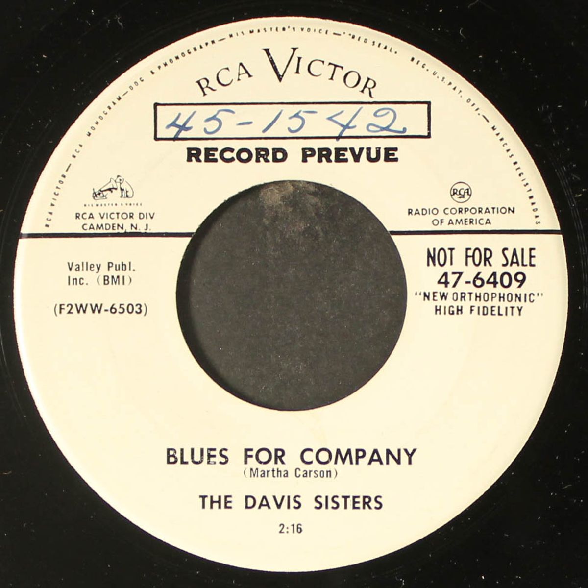 don't take him for granted / blues for company by DAVIS SISTERS
