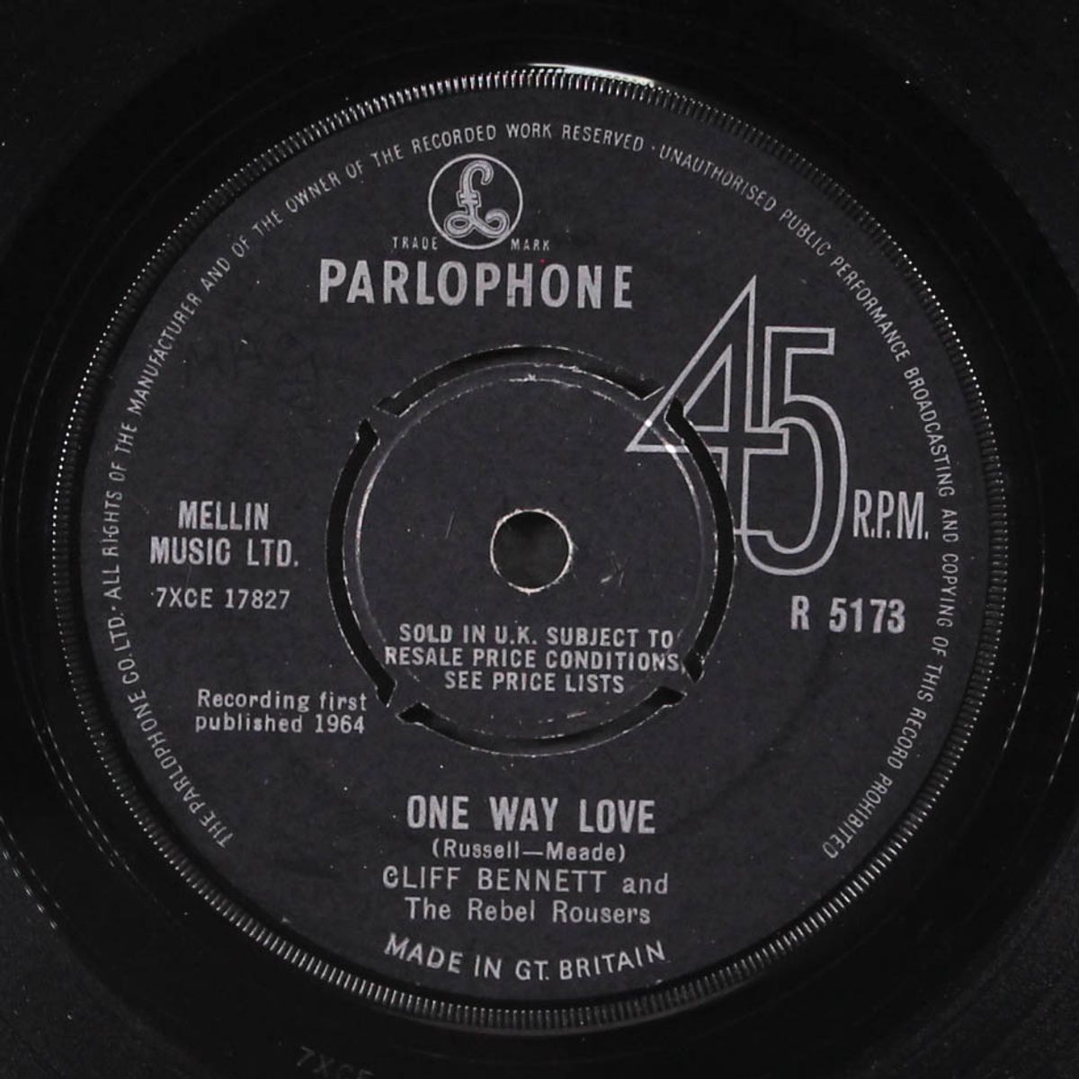 one way love / slow down by CLIFF BENNETT & REBEL ROUSERS