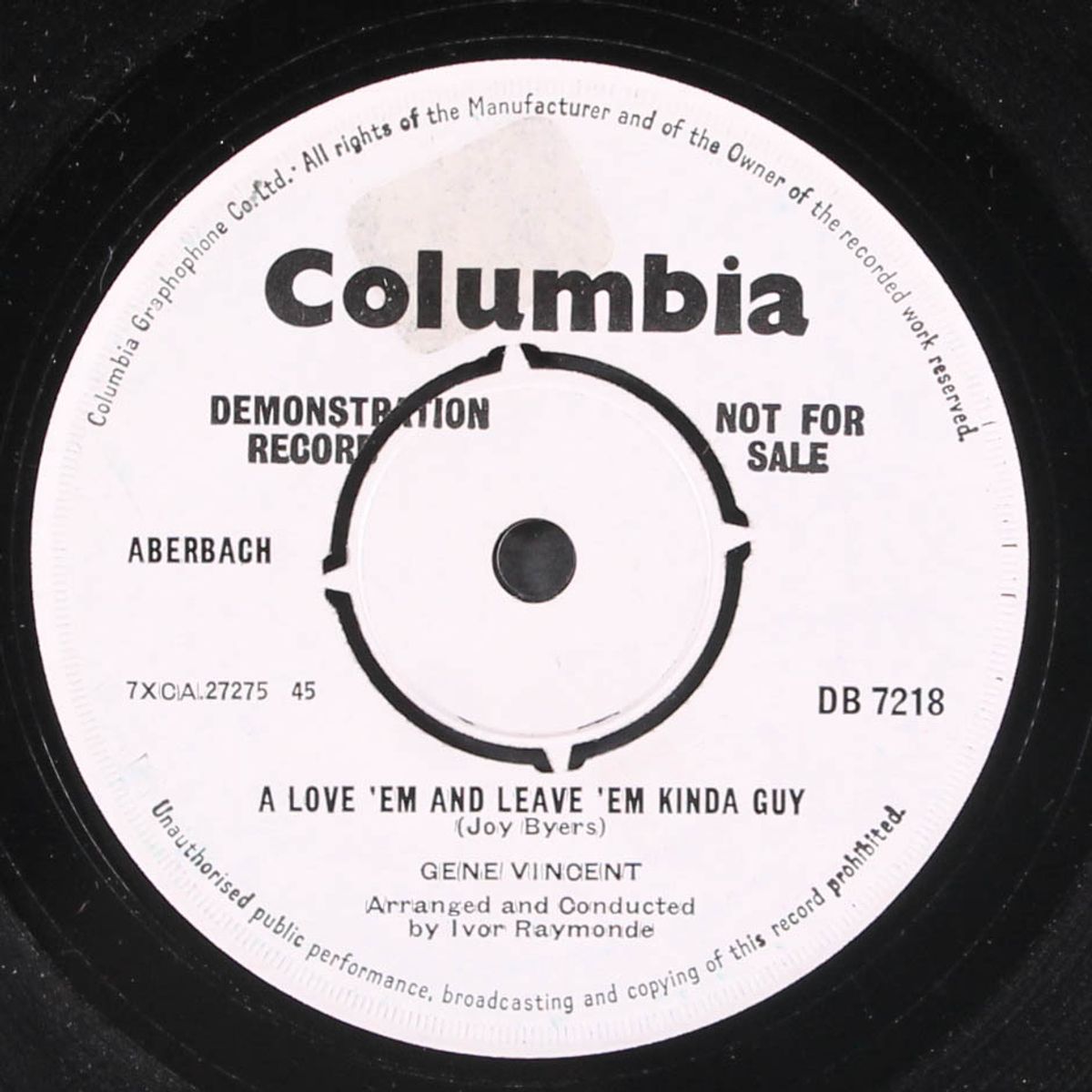 humpity dumpity / a love 'em and leave 'em kind of guy by GENE VINCENT