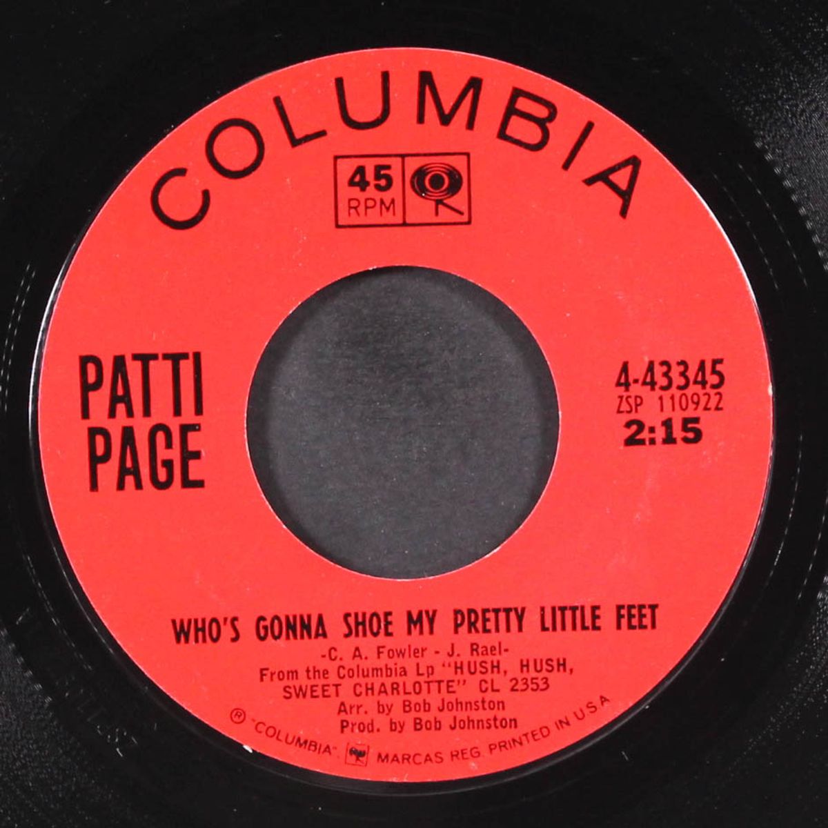 you can't be true, dear / who's gonna shoe my pretty little feet by PATTI PAGE
