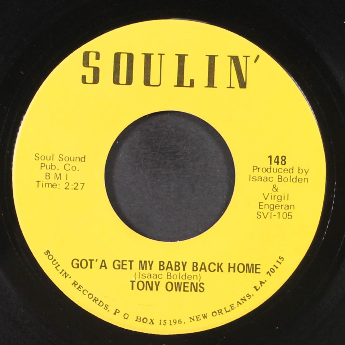 confessin' a feeling / got'a get my baby back home by TONY OWENS