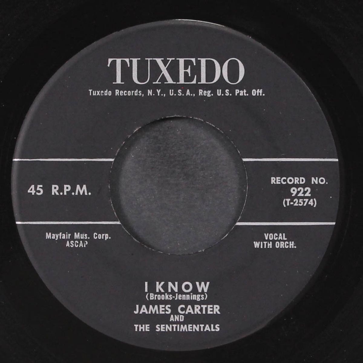 hey, baby, hey / i know by JAMES CARTER & SENTIMENTALS