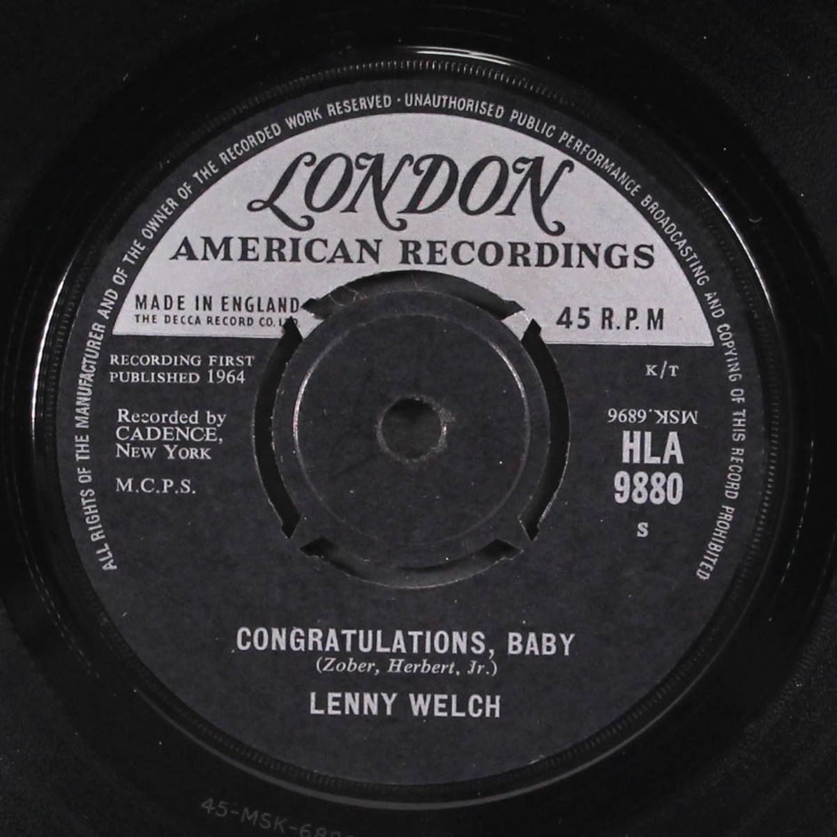 congratulations, baby / ebb tide by LENNY WELCH