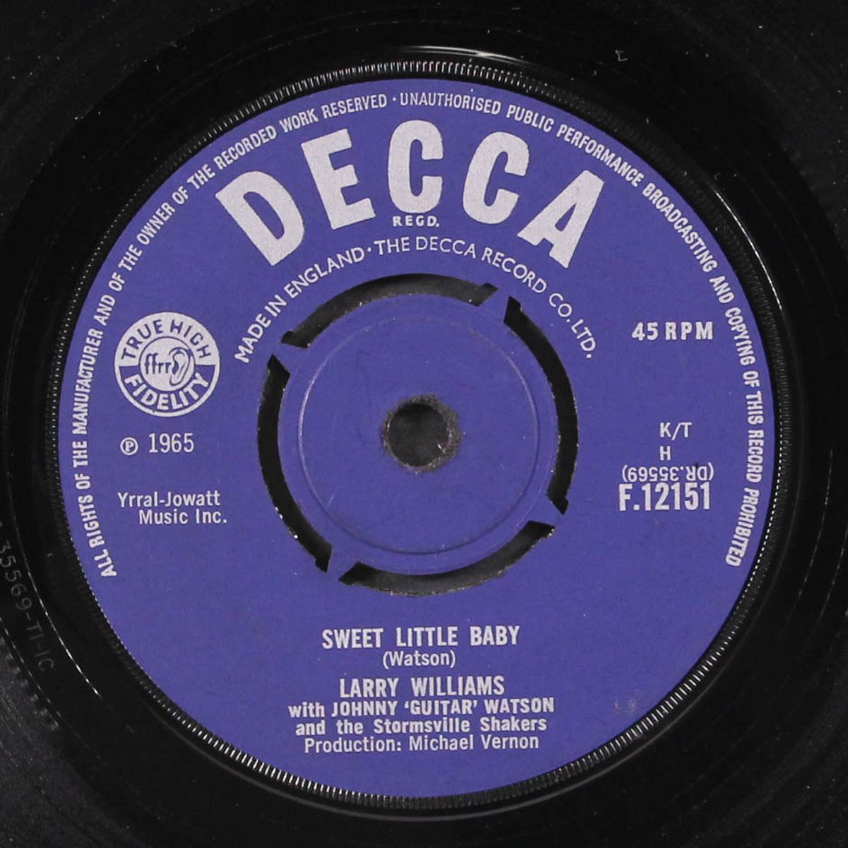 sweet little baby / slow down by LARRY WILLIAMS & JOHNNY WATSON