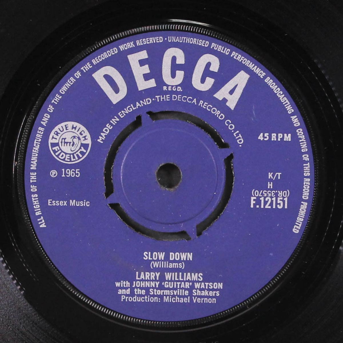sweet little baby / slow down by LARRY WILLIAMS & JOHNNY WATSON
