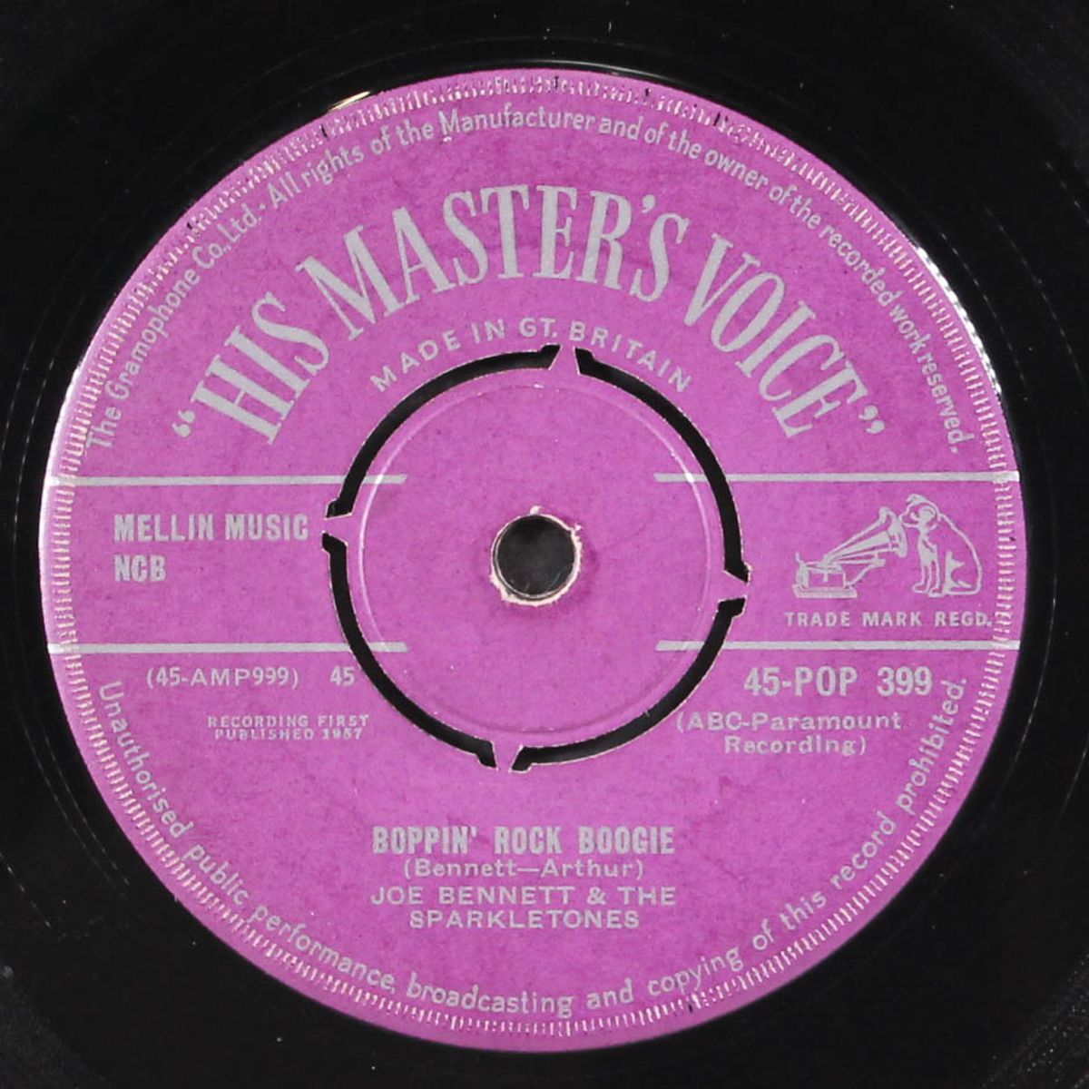 black slacks / boppin' rock boogie by JOE BENNETT & SPARKLETONES