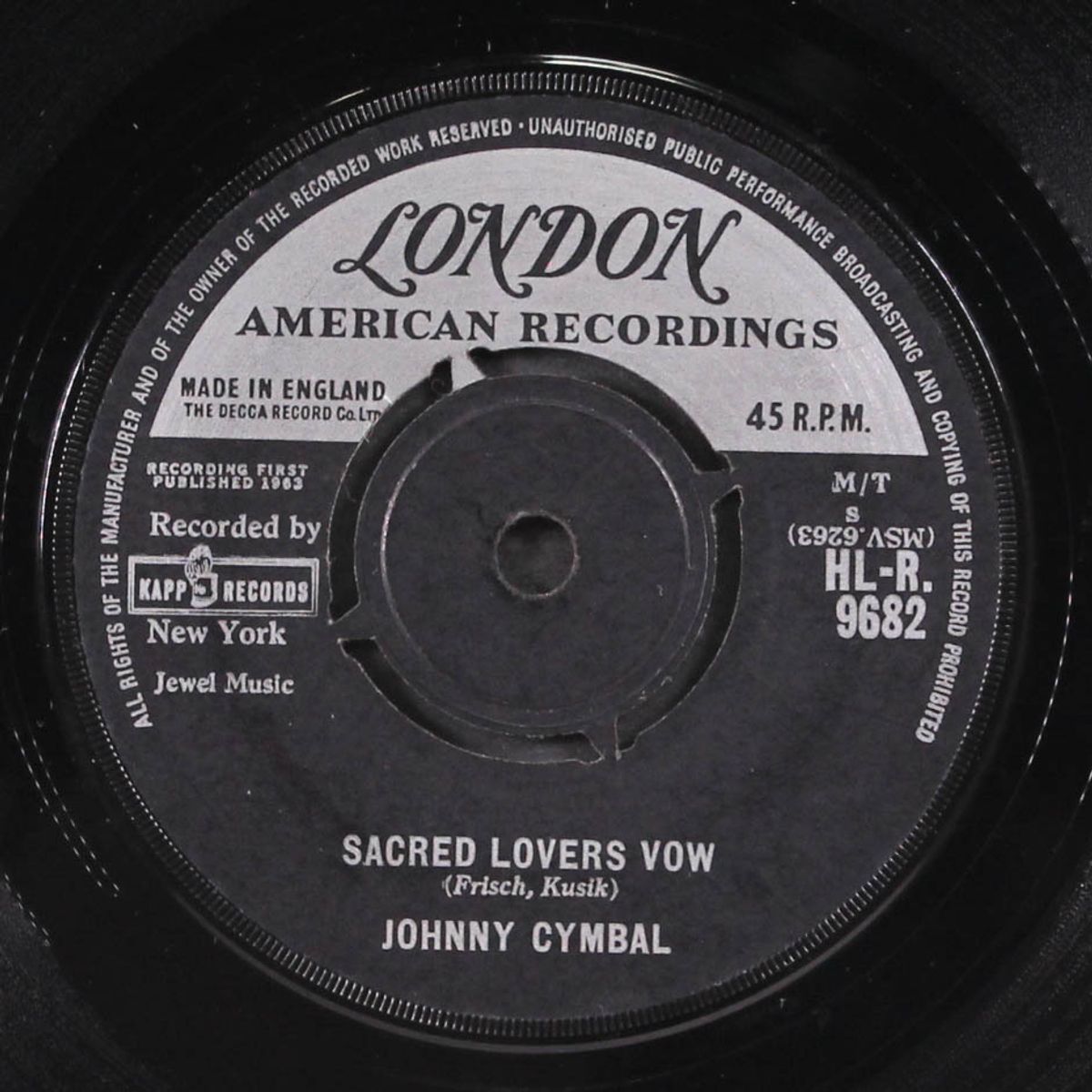 mr. bass man / sacred lovers vow by JOHNNY CYMBAL