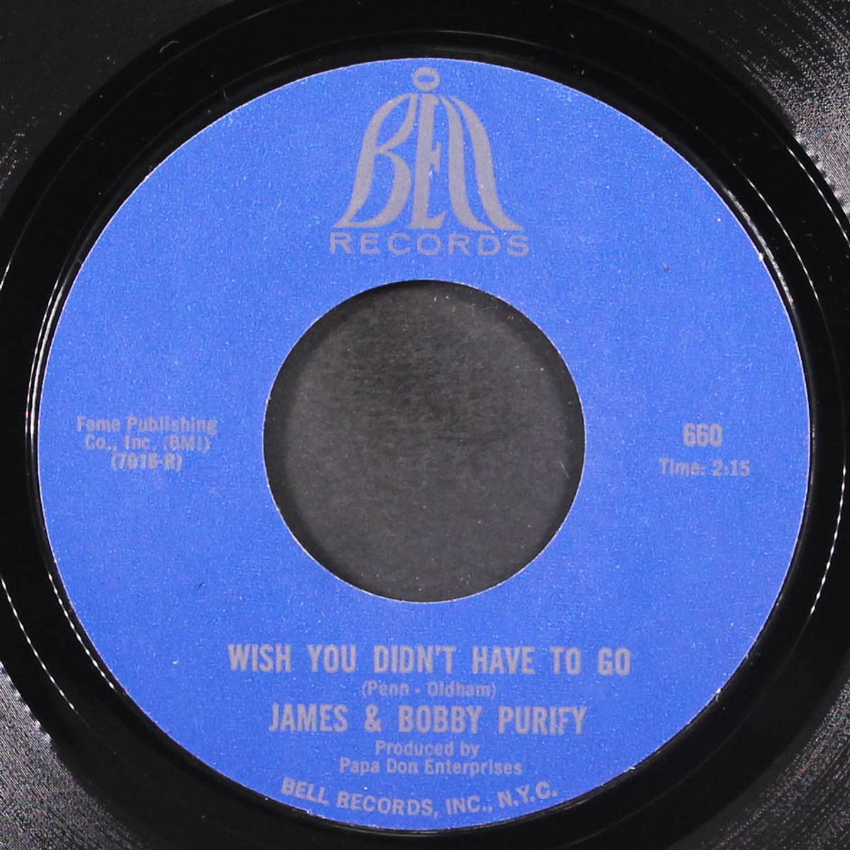 wish you didn't have to go / you can't keep a good man down by JAMES & BOBBY PURIFY
