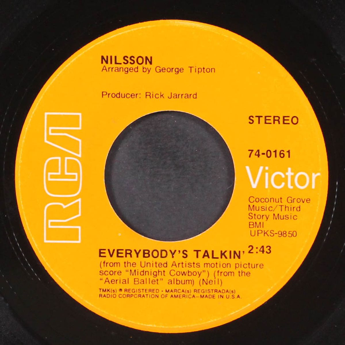 everybody's talkin' / rainmaker by NILSSON