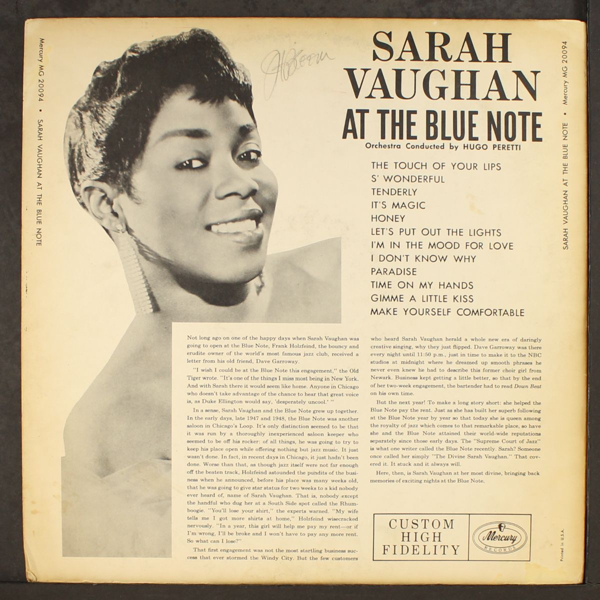 at the blue note by SARAH VAUGHAN