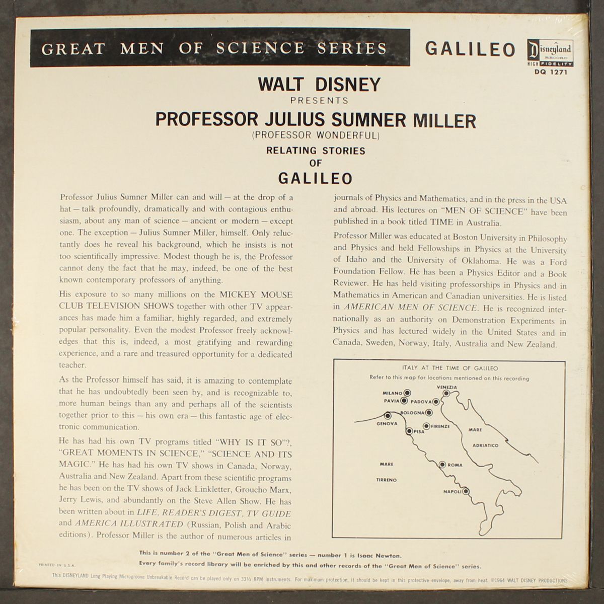 relating stories of galileo by PROFESSOR JULIUS SUMNER MILLER