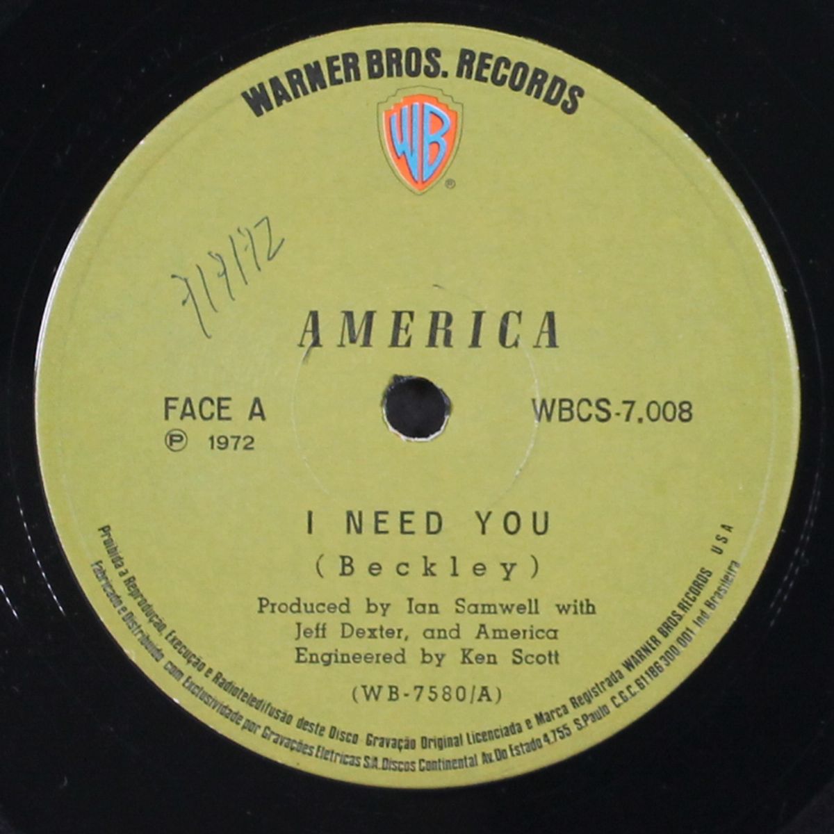 i need you / riverside by AMERICA
