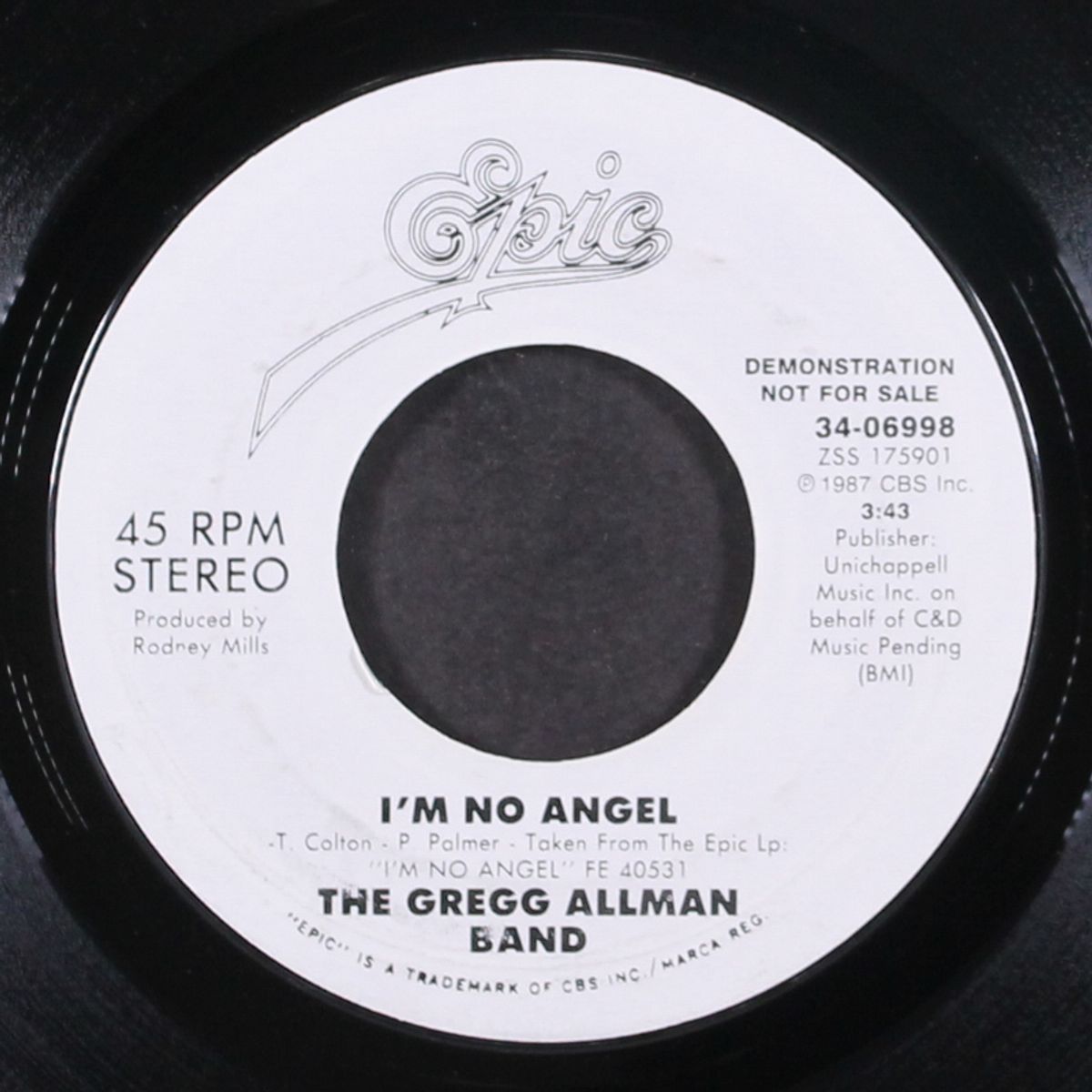 i'm no angel / same by GREGG ALLMAN BAND