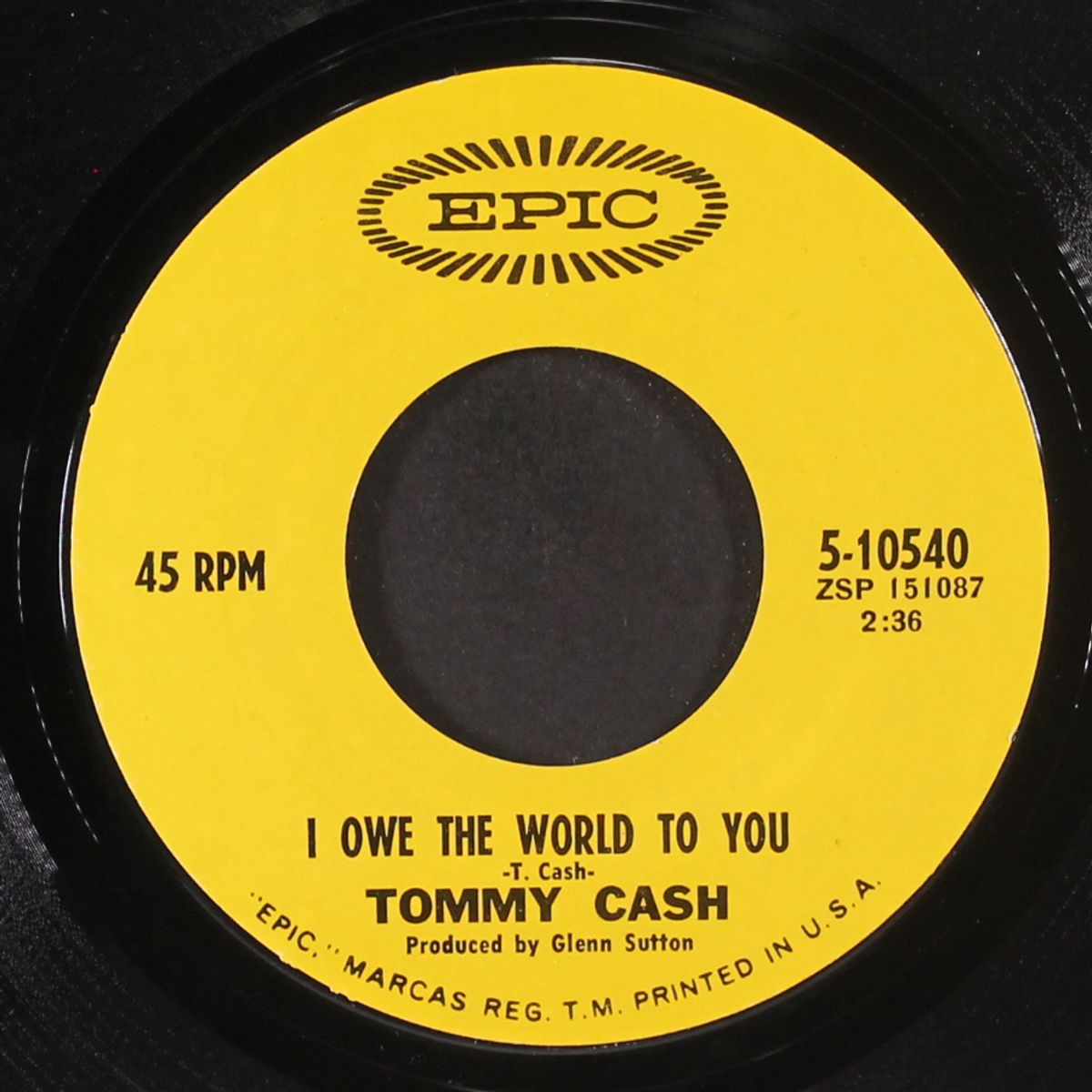 six white horses / i owe the world to you by TOMMY CASH