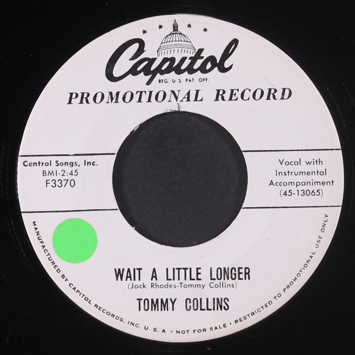 what kind of sweetheart / wait a little longer by TOMMY COLLINS