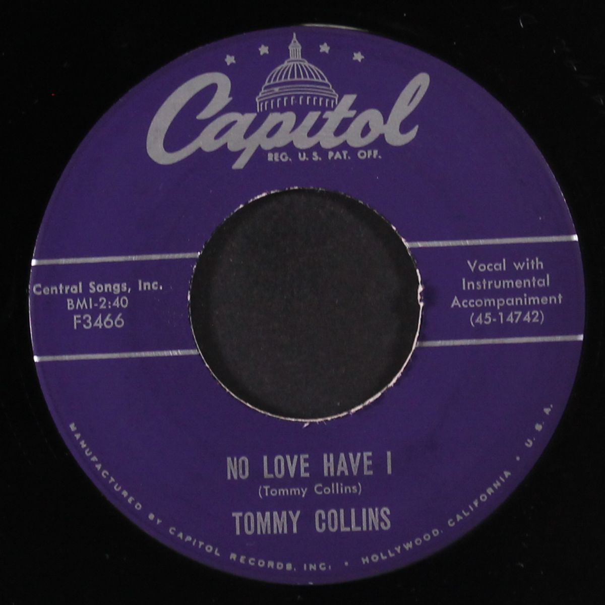 no love have i / that's the way love is by TOMMY COLLINS