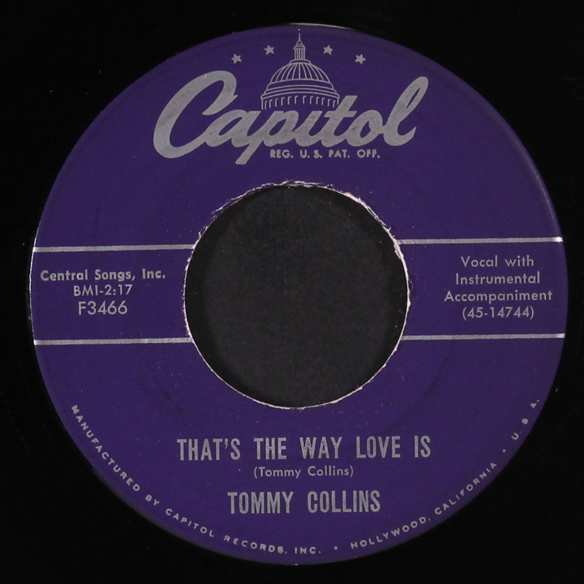 no love have i / that's the way love is by TOMMY COLLINS