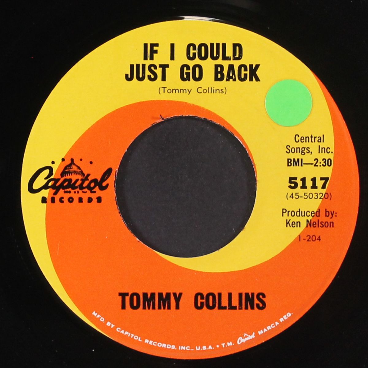if i could just go back by TOMMY COLLINS