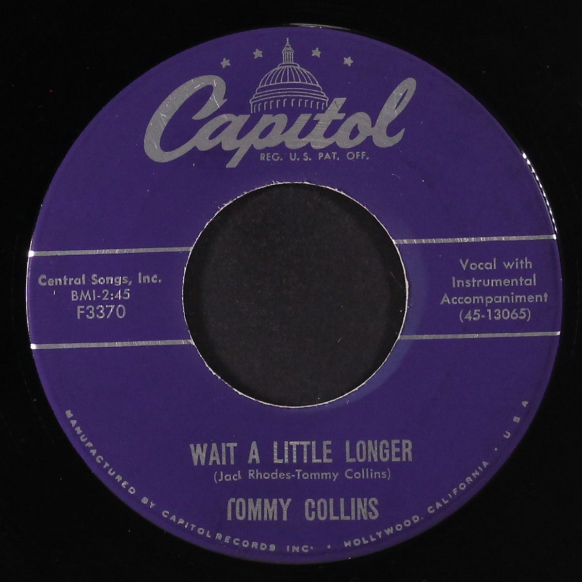 wait a little longer by TOMMY COLLINS