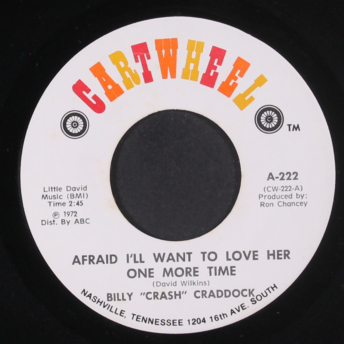 afraid i'll want to love her one more by BILLY 'CRASH' CRADDOCK