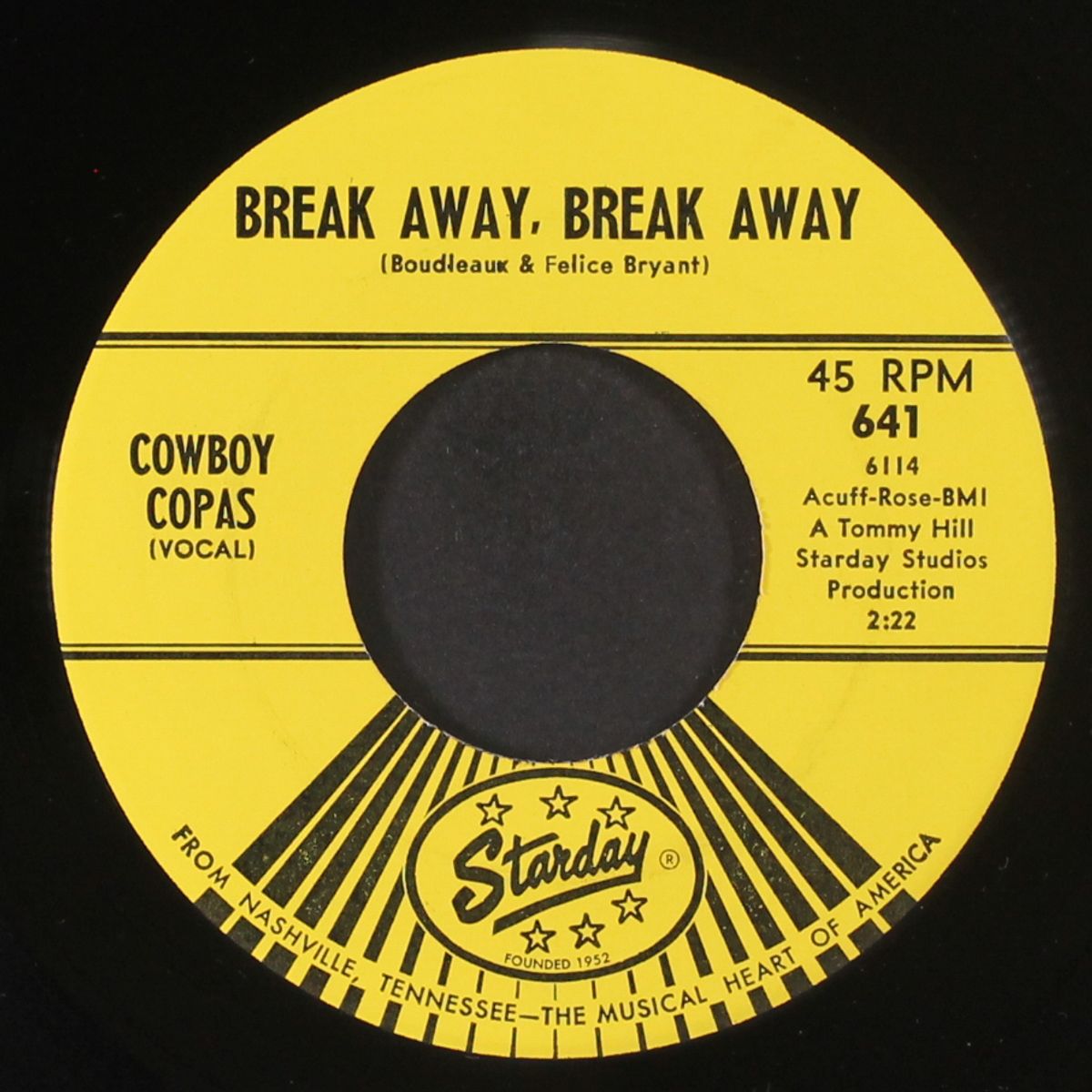 louisian / break away, break away by COWBOY COPAS