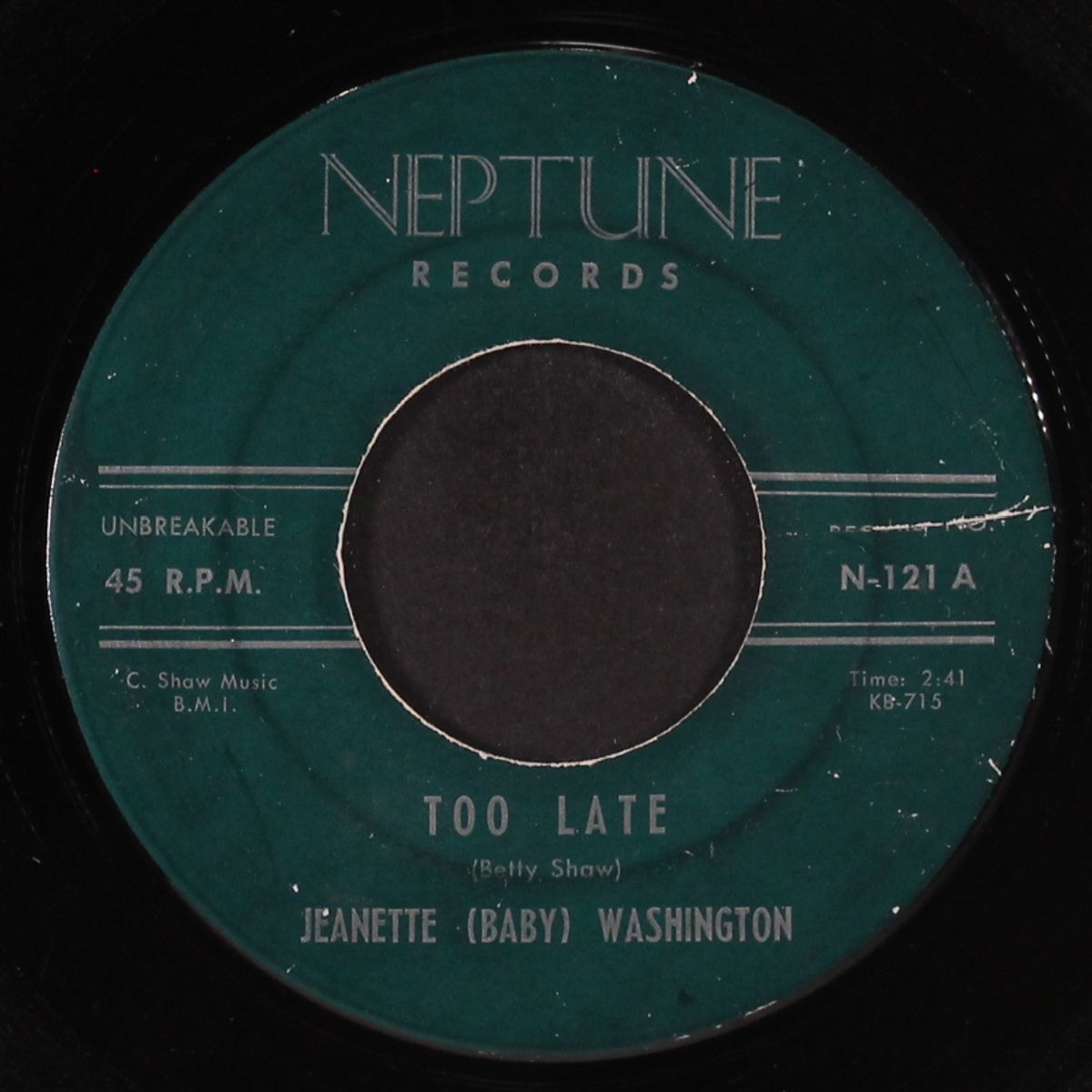 too late / move on by JEANETTE (BABY) WASHINGTON