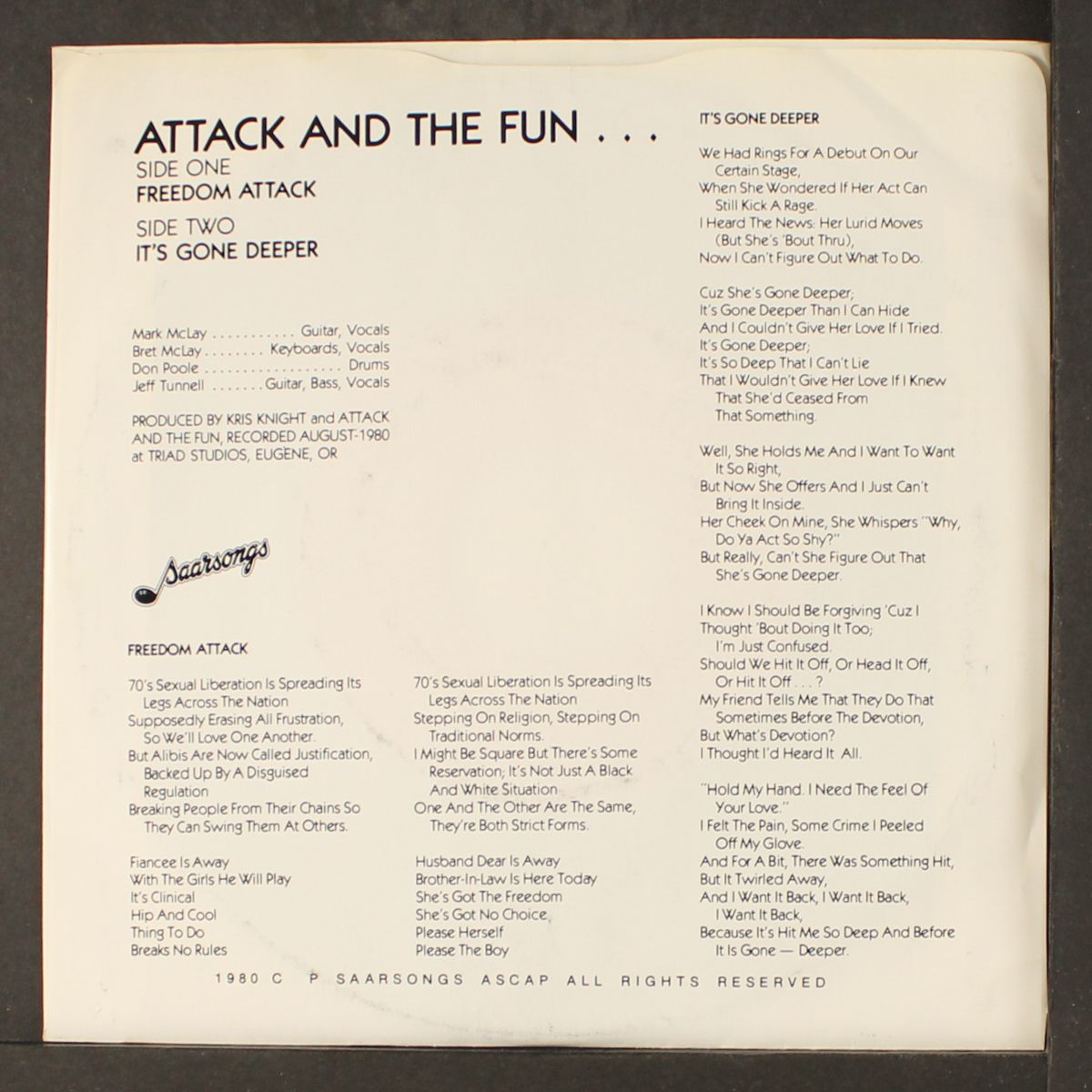 freedom attack / it's gone deeper by ATTACK AND THE FUN