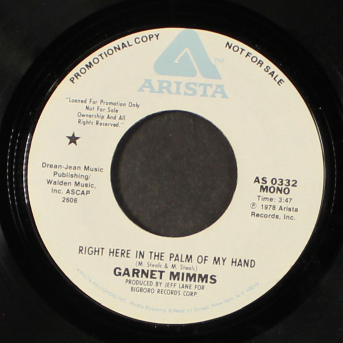 right here in the palm of my hand/ mono by GARNET MIMMS