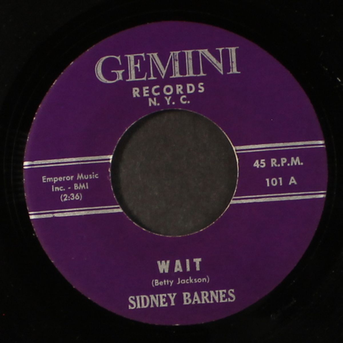 wait / i'm satisfied by SIDNEY BARNES