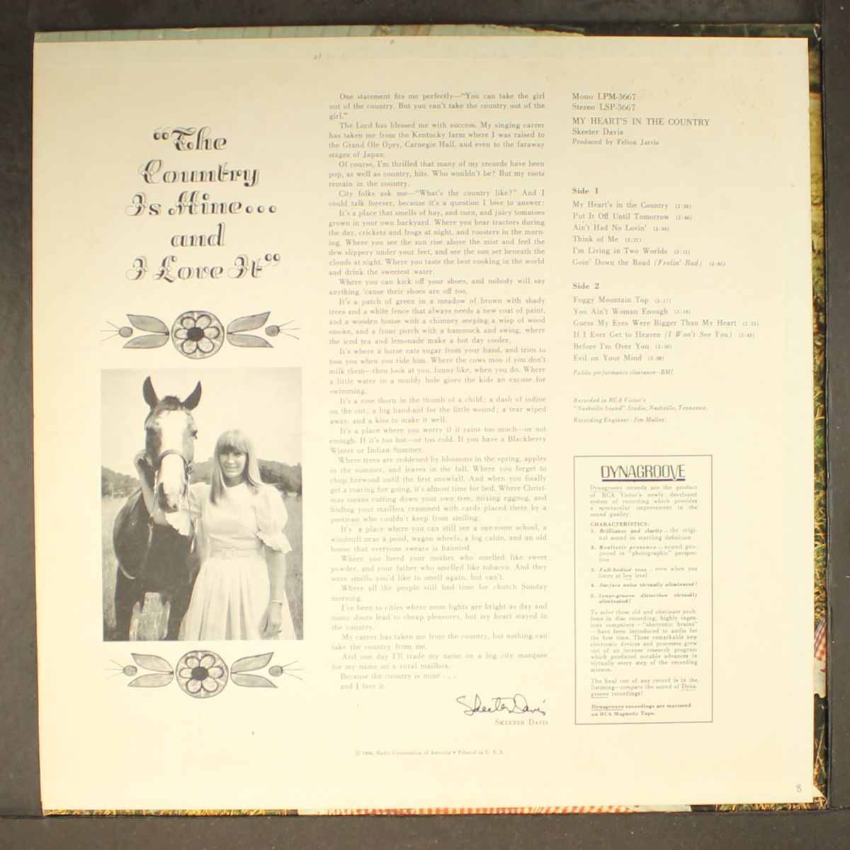 my heart's in the country by SKEETER DAVIS