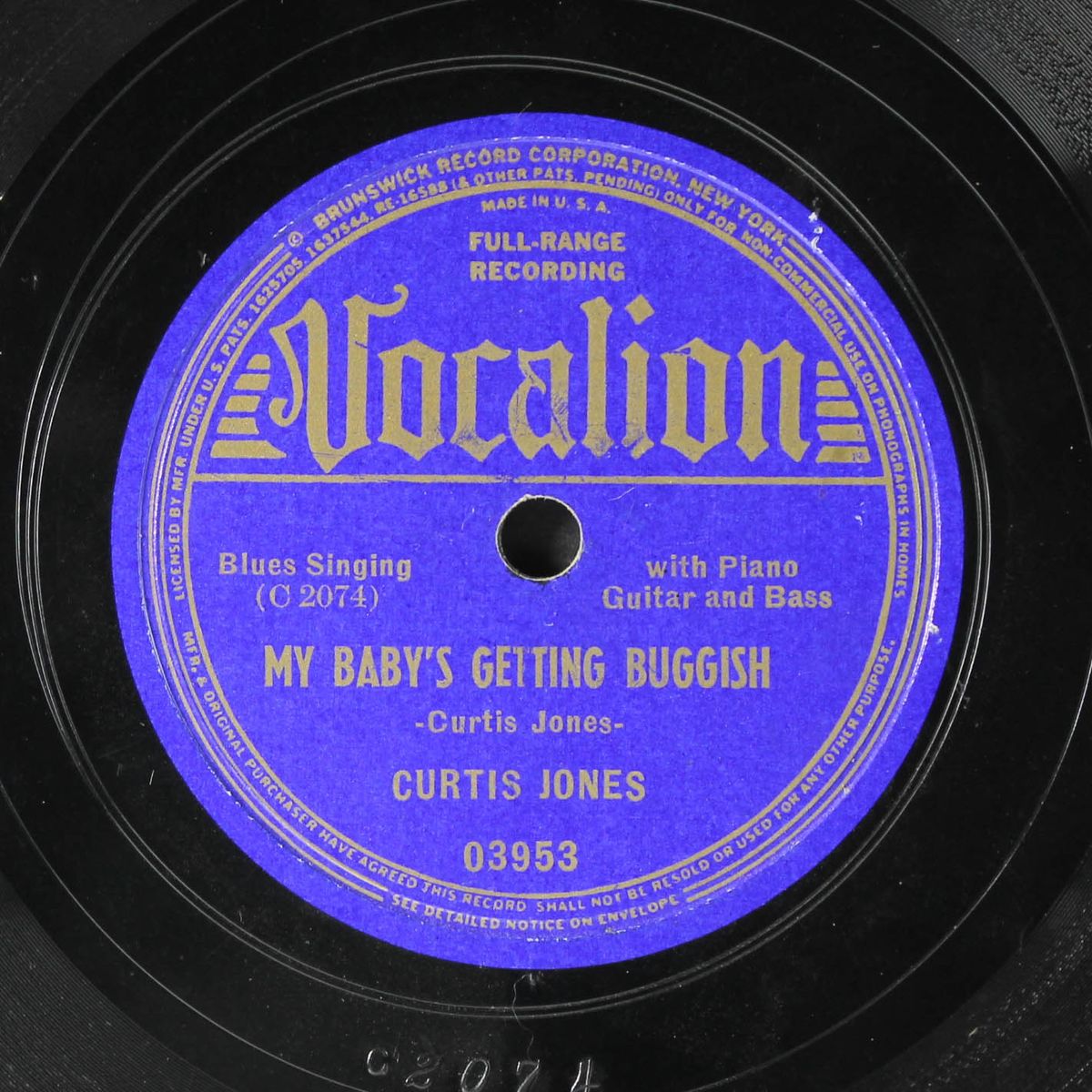 my baby's getting buggish / blues and trouble by CURTIS JONES