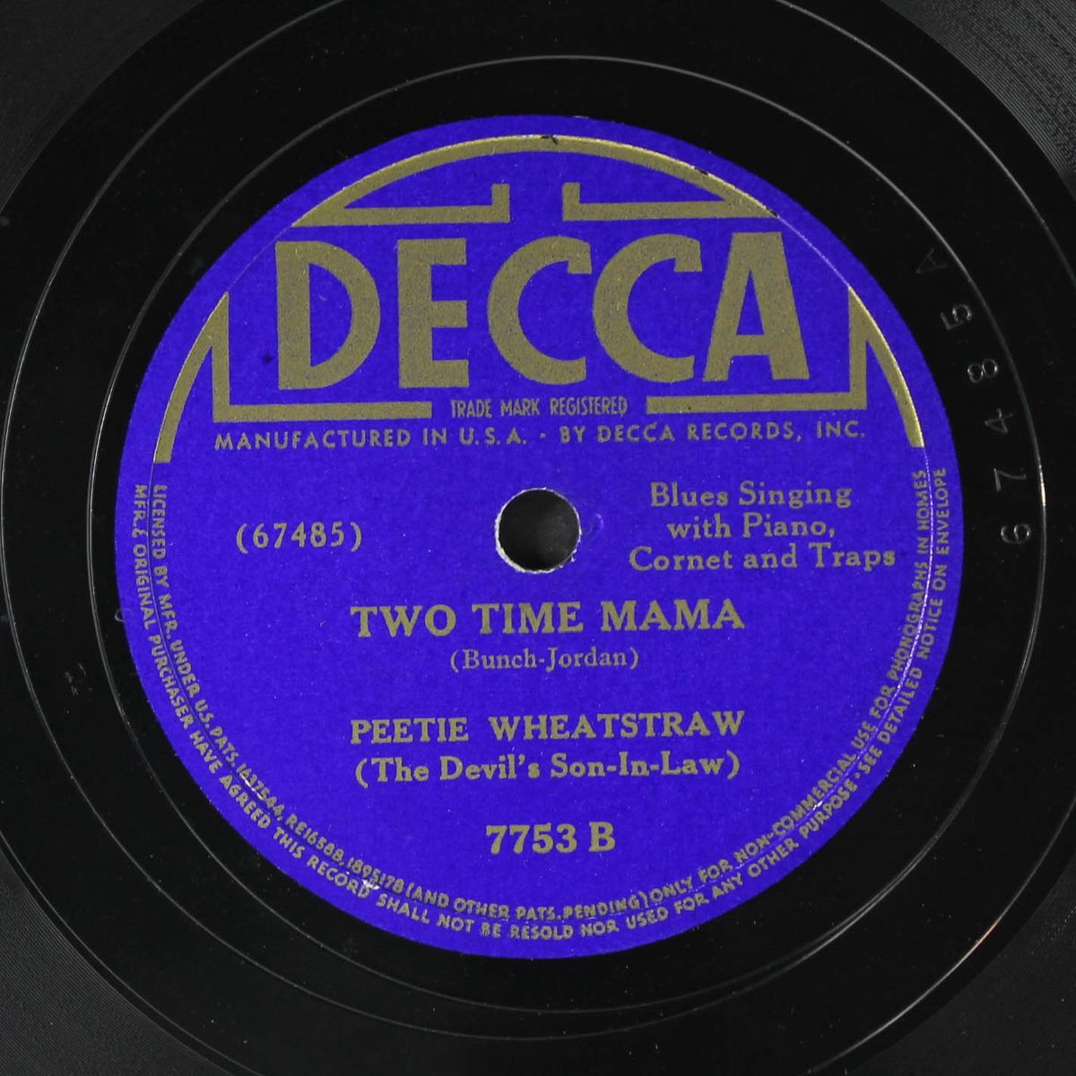 big apple blues / two time mama by PEETIE WHEATSTRAW