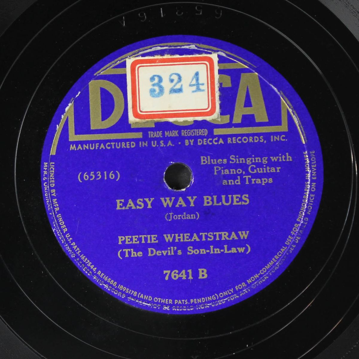 a working man's blues / easy way blues by PEETIE WHEATSTRAW