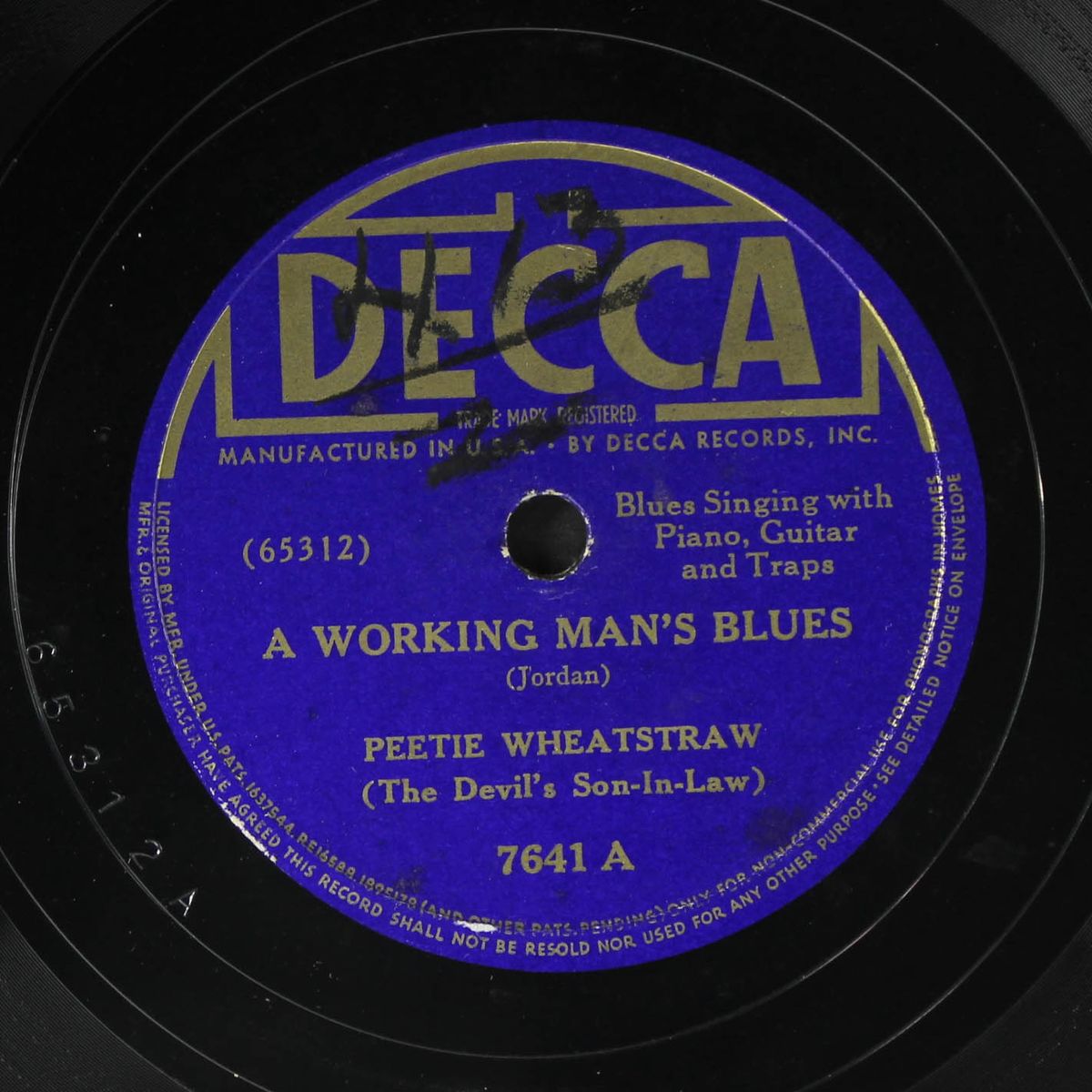 a working man's blues / easy way blues by PEETIE WHEATSTRAW