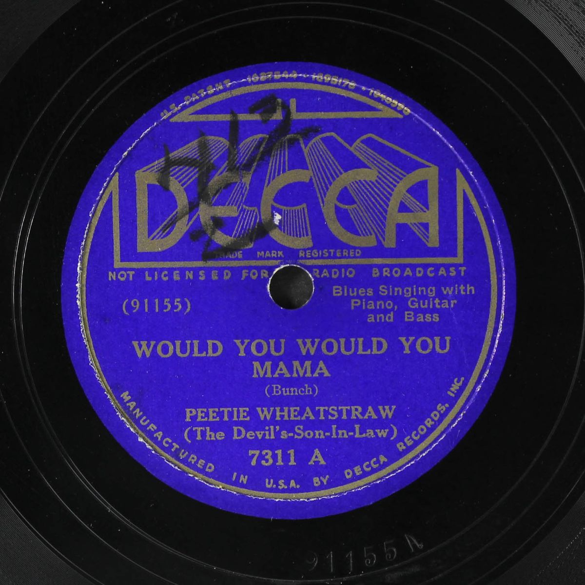 would you would you mama / working on the project by PEETIE WHEATSTRAW