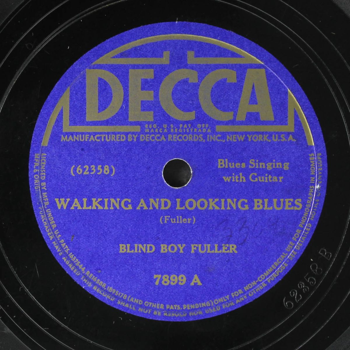 walking and looking blues / working man blues by BLIND BOY FULLER