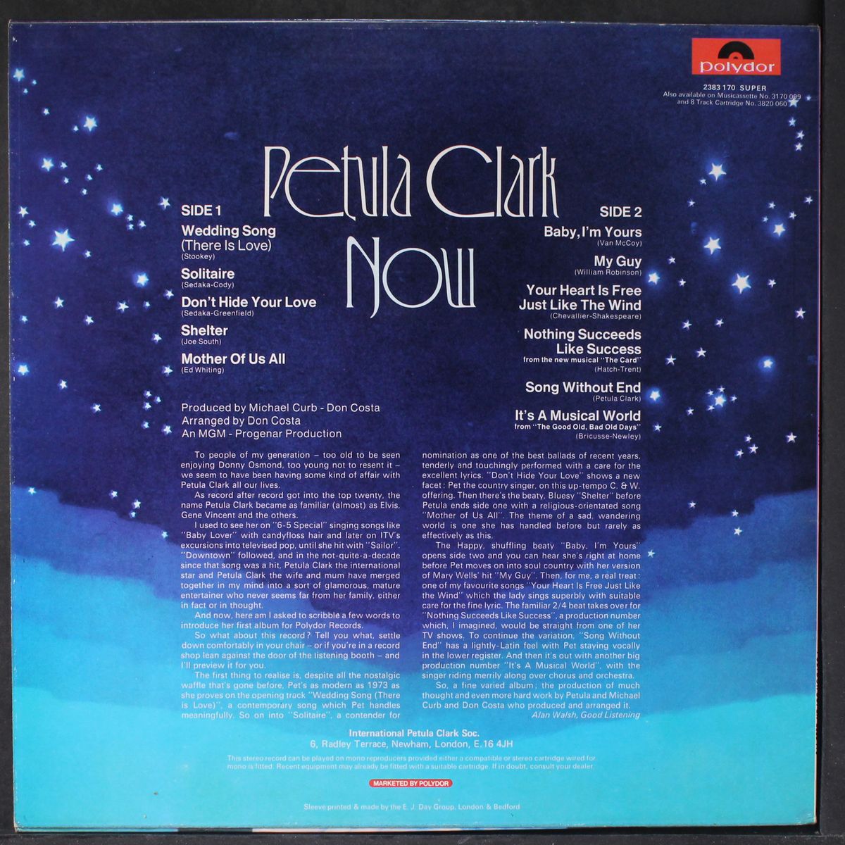 now by PETULA CLARK
