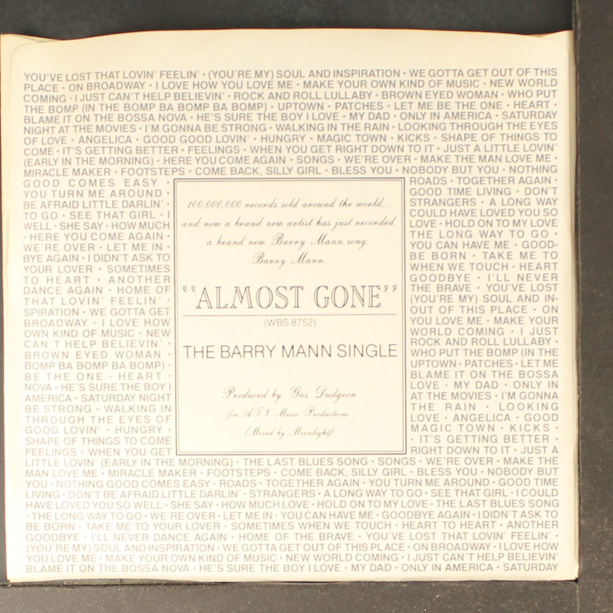 almost gone / mono by BARRY MANN