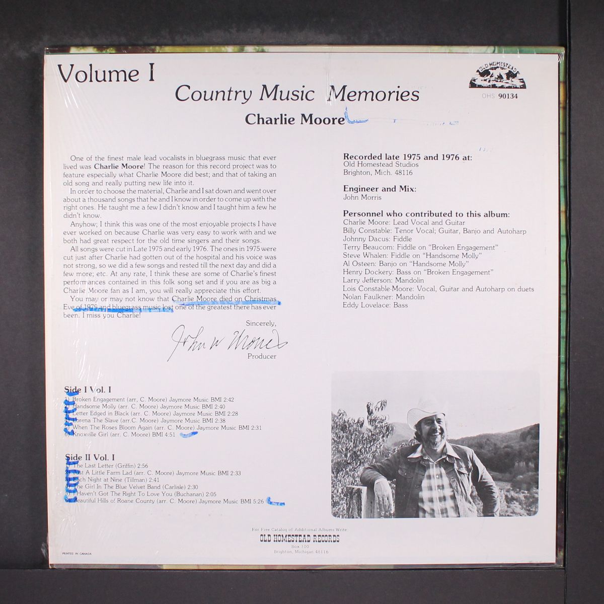 country music memories, vol. 1 by CHARLIE MOORE