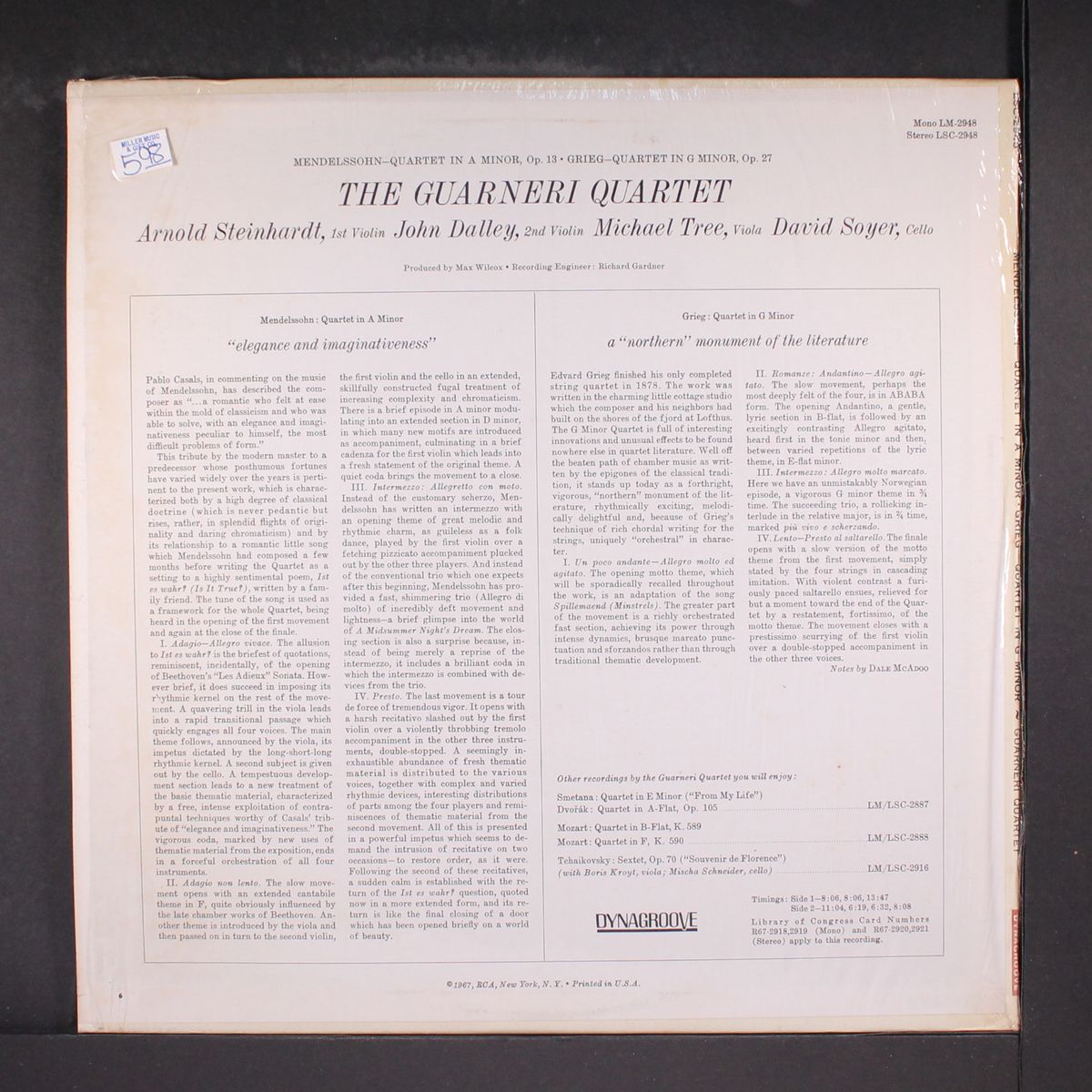 mendelssohn / grieg: string quartets by GUARNERI QUARTET