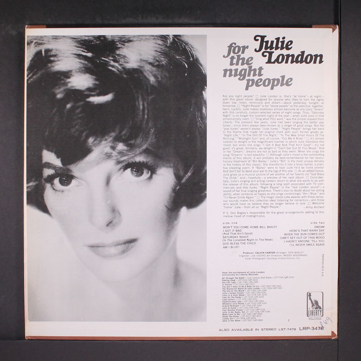 for the night people by JULIE LONDON