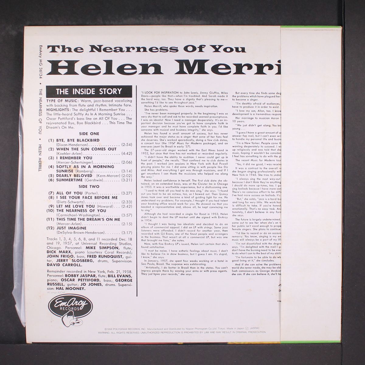the nearness of you by HELEN MERRILL