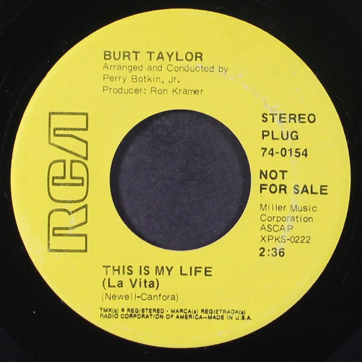this is my life / it takes a lot of tenderness by BURT TAYLOR