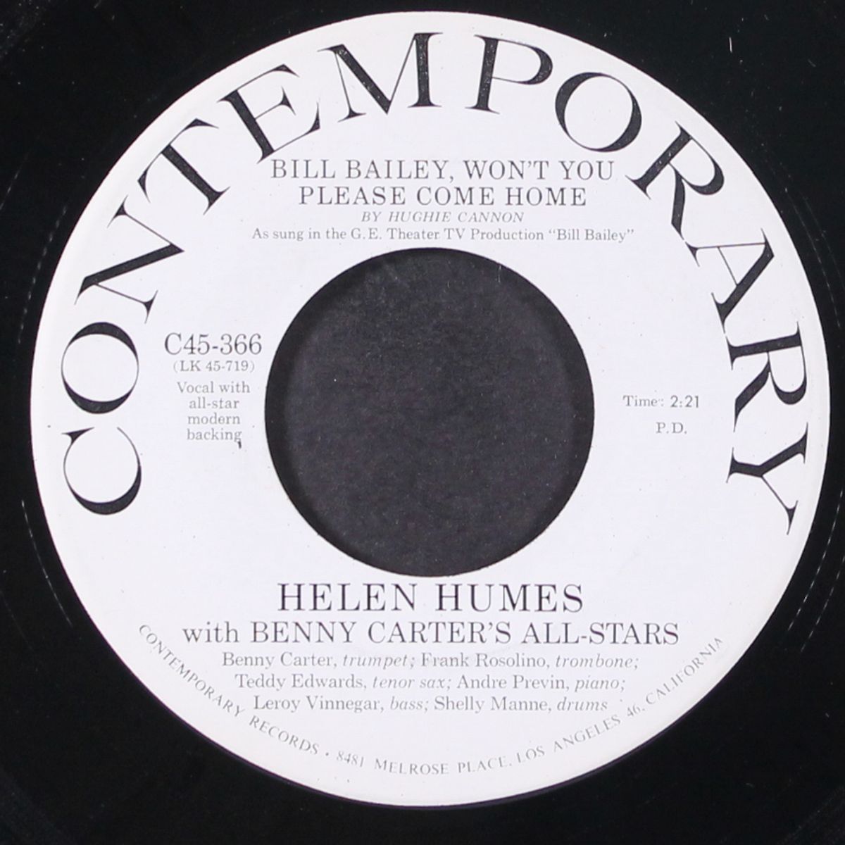 bill bailey won't you please come home by HELEN HUMES