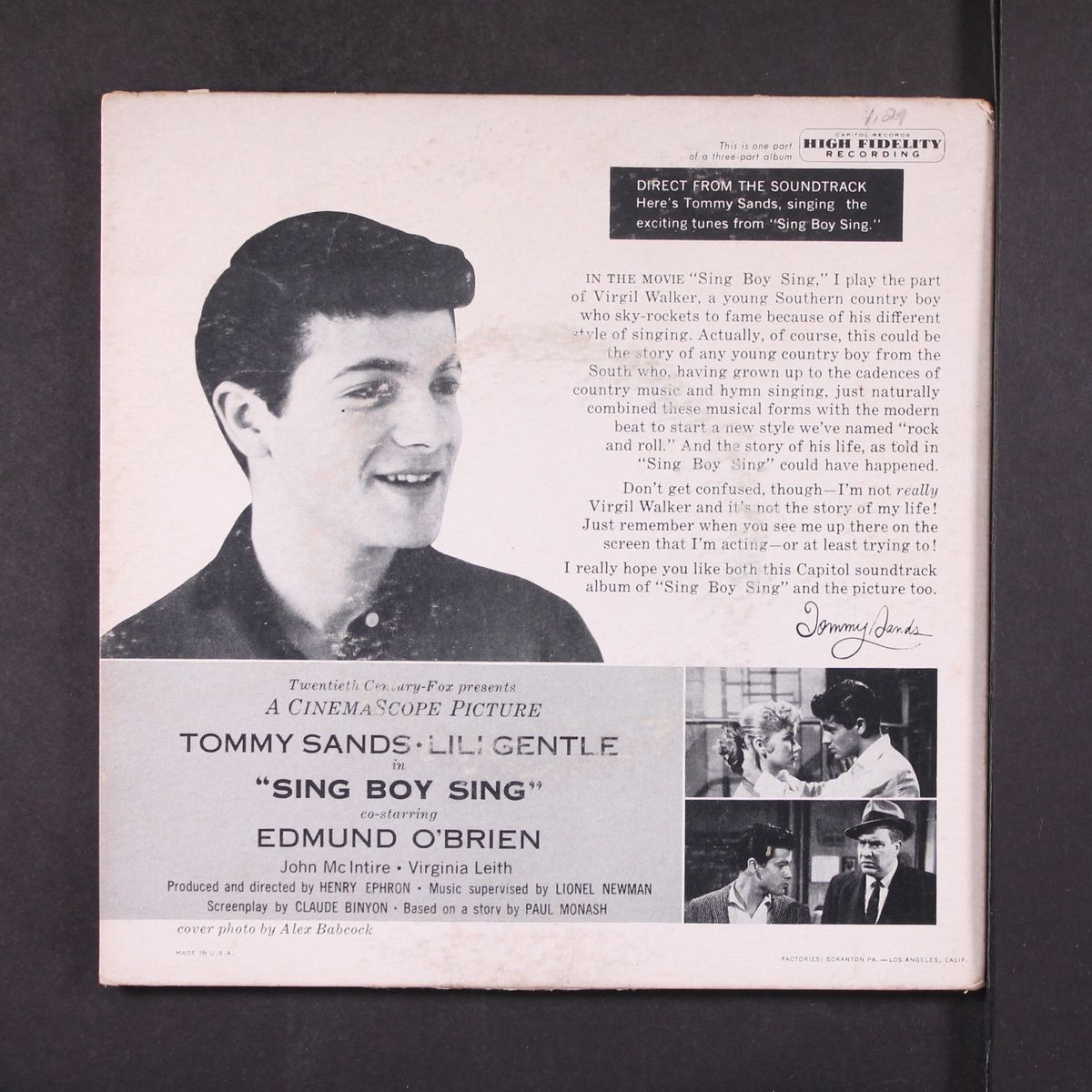 sing boy sing, part 3 by TOMMY SANDS