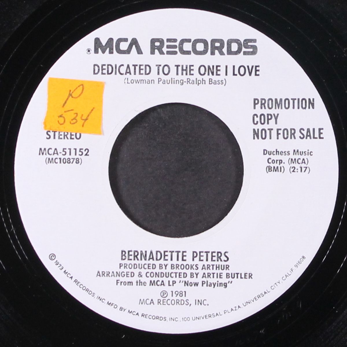 dedicated to the one i love / same by BERNADETTE PETERS