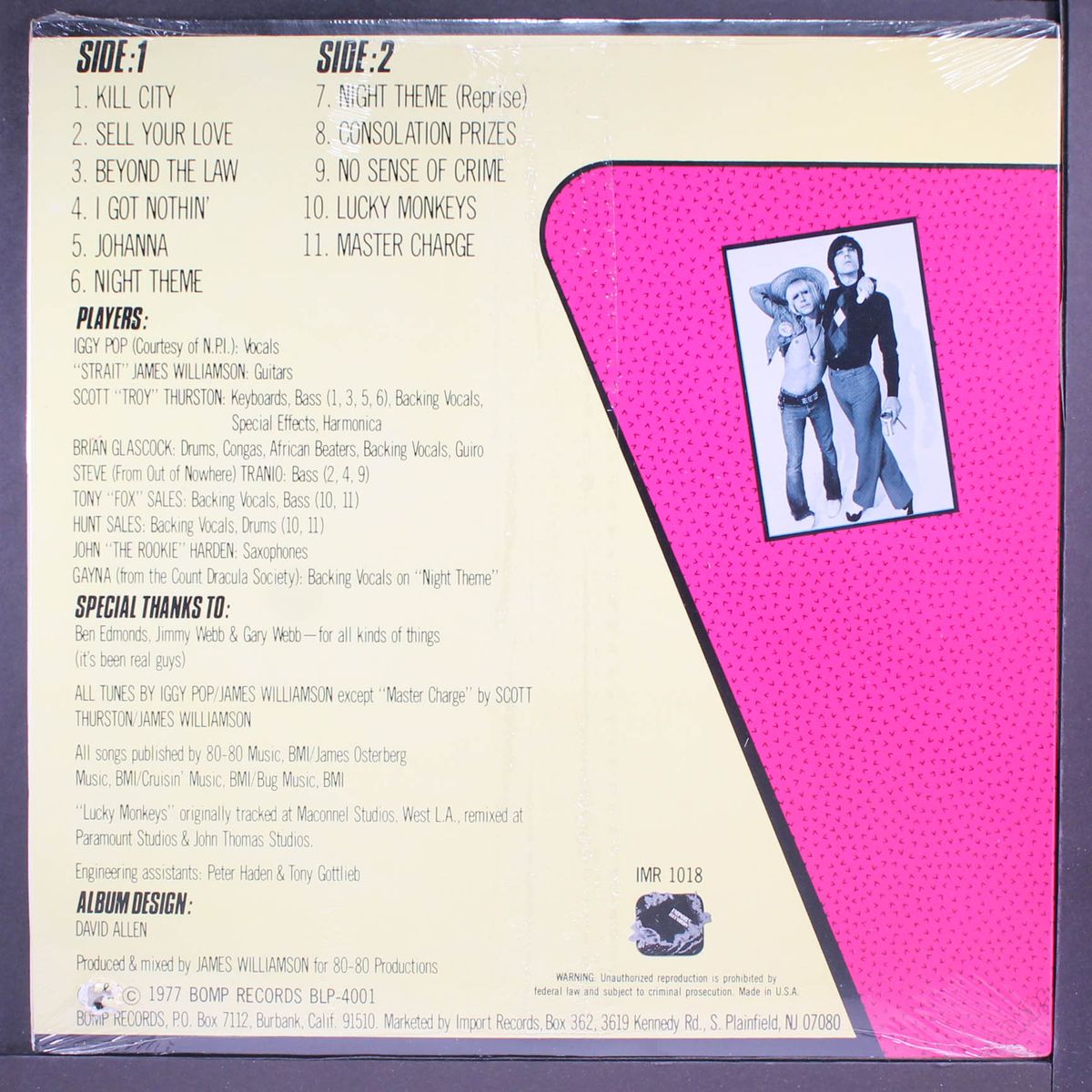 kill city by IGGY POP & JAMES WILLIAMSON