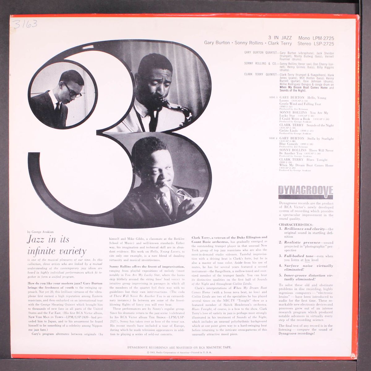 3 in jazz by GARY BURTON, SONNY ROLLINS, CLARK TERRY